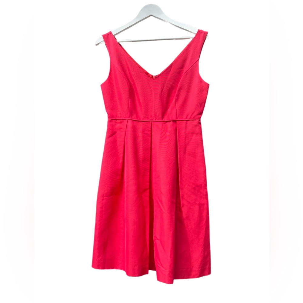 J.Crew Kami V-Neck Sleeveless Dress Pockets Coral Sunset Size 4